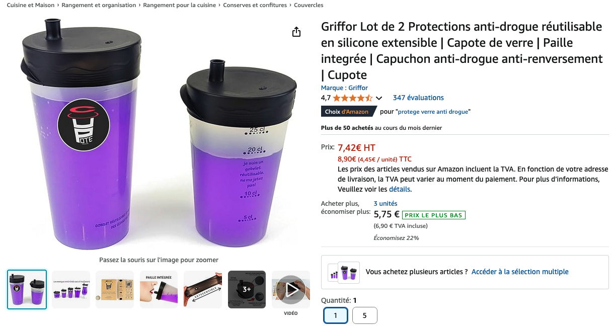 Une capote de verre, un accessoire de protection pour les boissons.